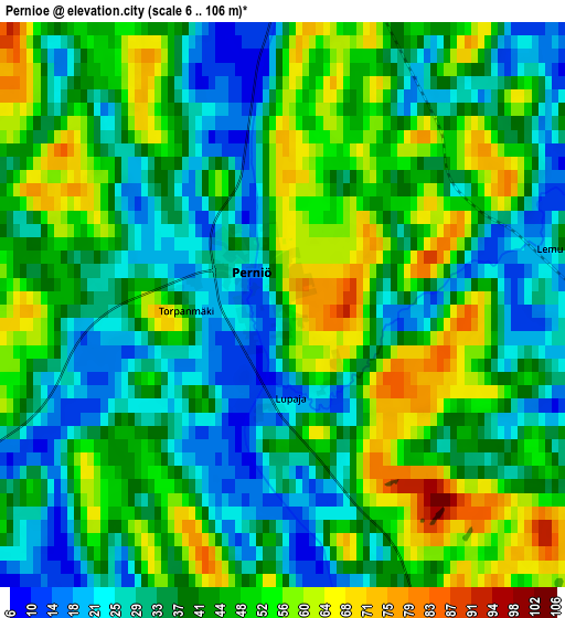 Zoom OUT 2x Perniö, Finland elevation map