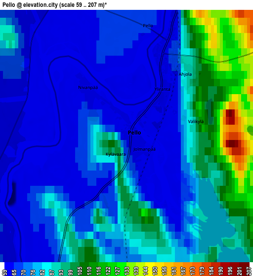 Zoom OUT 2x Pello, Finland elevation map