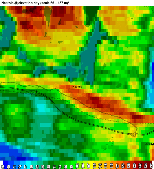Zoom OUT 2x Nastola, Finland elevation map