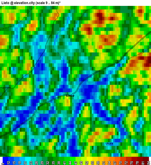 Zoom OUT 2x Lieto, Finland elevation map