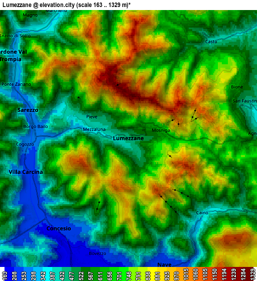 Zoom OUT 2x Lumezzane, Italy elevation map