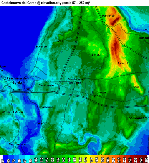 Zoom OUT 2x Castelnuovo del Garda, Italy elevation map