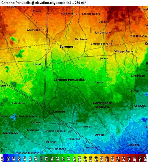 Zoom OUT 2x Caronno Pertusella, Italy elevation map