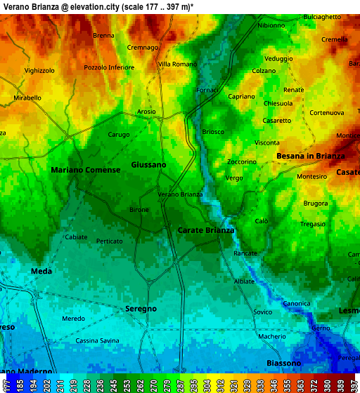 Zoom OUT 2x Verano Brianza, Italy elevation map