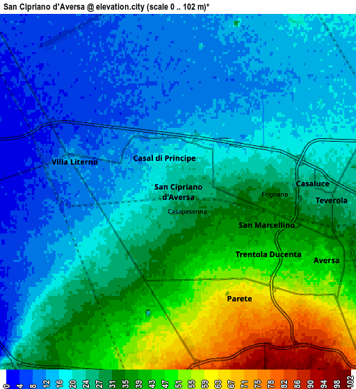 Zoom OUT 2x San Cipriano d'Aversa, Italy elevation map