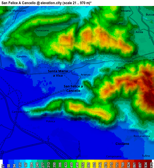 Zoom OUT 2x San Felice A Cancello, Italy elevation map