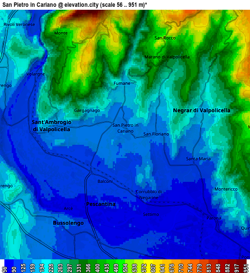 Zoom OUT 2x San Pietro in Cariano, Italy elevation map