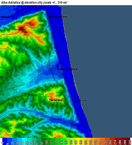 Zoom OUT 2x Alba Adriatica, Italy elevation map