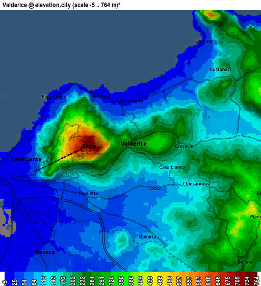 Zoom OUT 2x Valderice, Italy elevation map