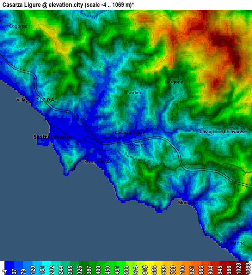 Zoom OUT 2x Casarza Ligure, Italy elevation map