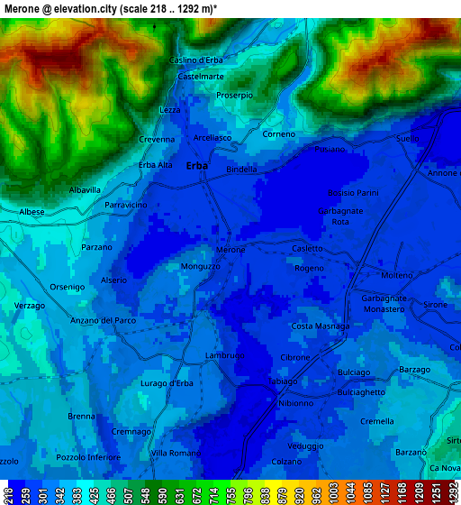 Zoom OUT 2x Merone, Italy elevation map