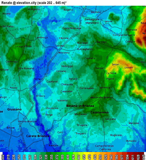 Zoom OUT 2x Renate, Italy elevation map