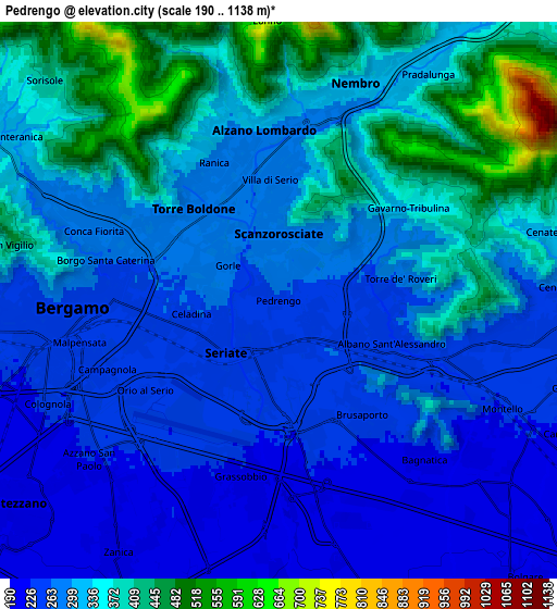 Zoom OUT 2x Pedrengo, Italy elevation map