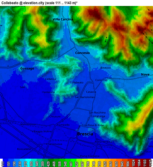 Zoom OUT 2x Collebeato, Italy elevation map