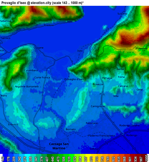 Zoom OUT 2x Provaglio d'Iseo, Italy elevation map