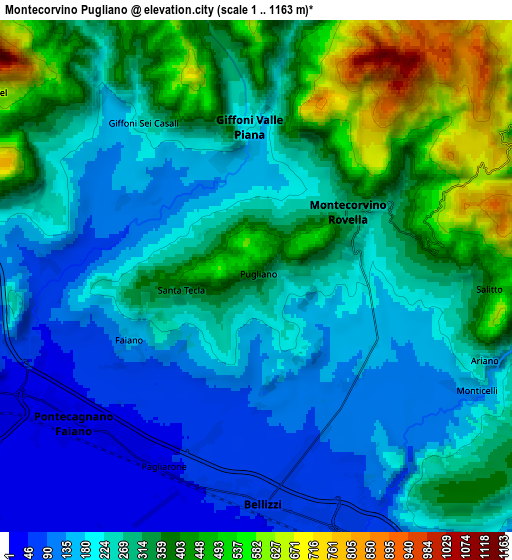 Zoom OUT 2x Montecorvino Pugliano, Italy elevation map