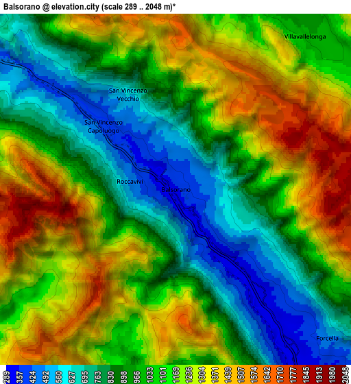 Zoom OUT 2x Balsorano, Italy elevation map