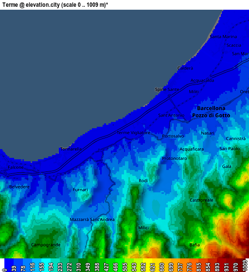 Zoom OUT 2x Terme, Italy elevation map