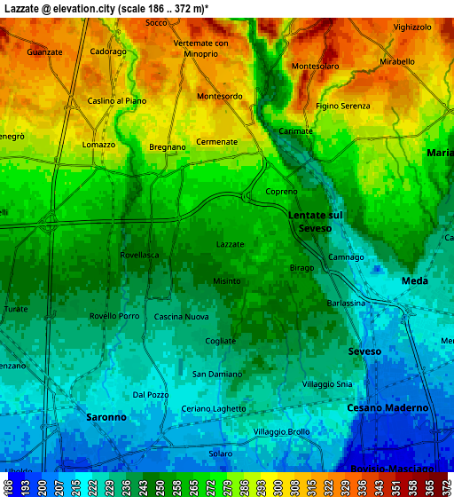 Zoom OUT 2x Lazzate, Italy elevation map