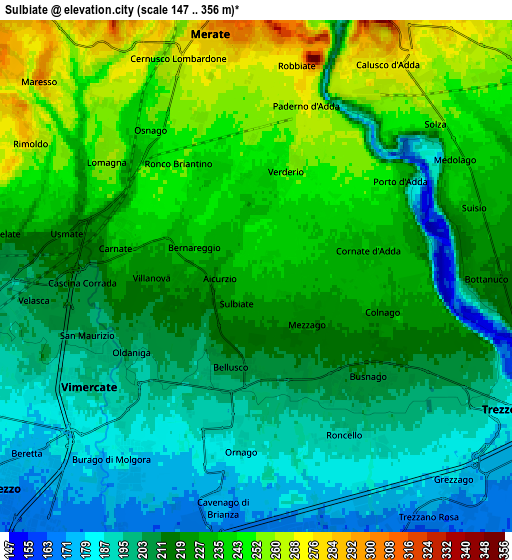 Zoom OUT 2x Sulbiate, Italy elevation map