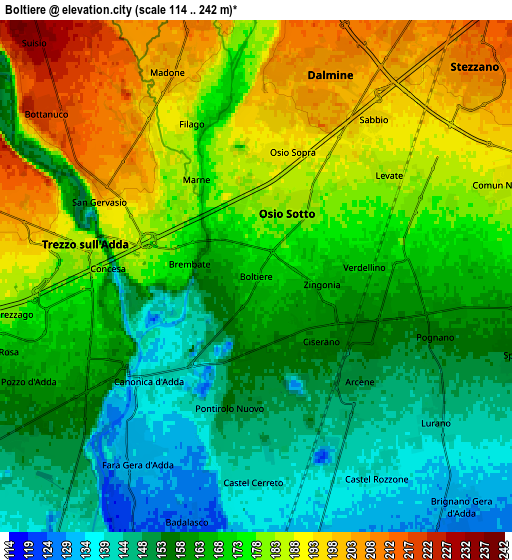 Zoom OUT 2x Boltiere, Italy elevation map