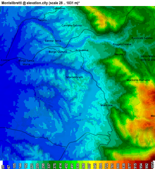 Zoom OUT 2x Montelibretti, Italy elevation map