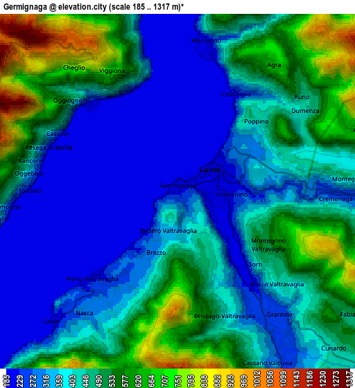 Zoom OUT 2x Germignaga, Italy elevation map