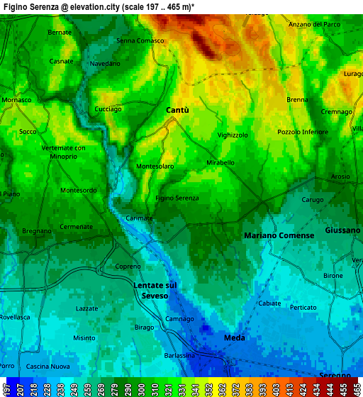 Zoom OUT 2x Figino Serenza, Italy elevation map