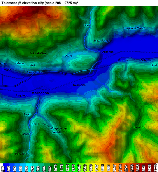 Zoom OUT 2x Talamona, Italy elevation map