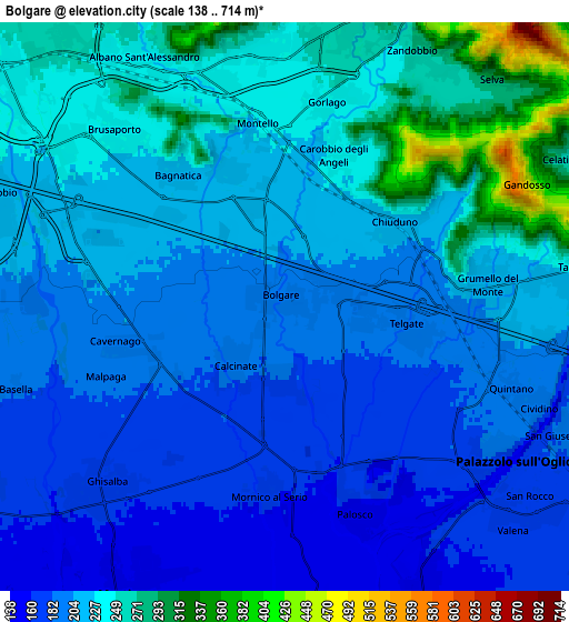 Zoom OUT 2x Bolgare, Italy elevation map