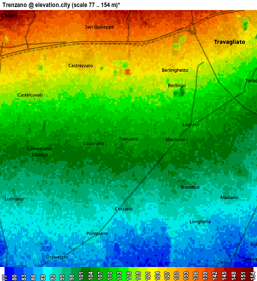 Zoom OUT 2x Trenzano, Italy elevation map