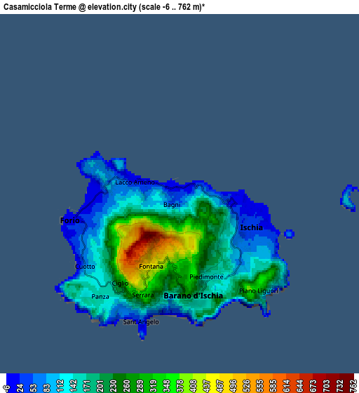 Zoom OUT 2x Casamicciola Terme, Italy elevation map