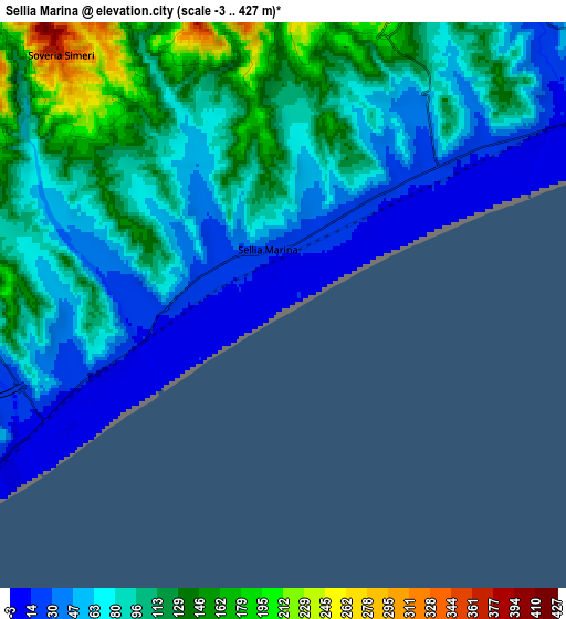 Zoom OUT 2x Sellia Marina, Italy elevation map