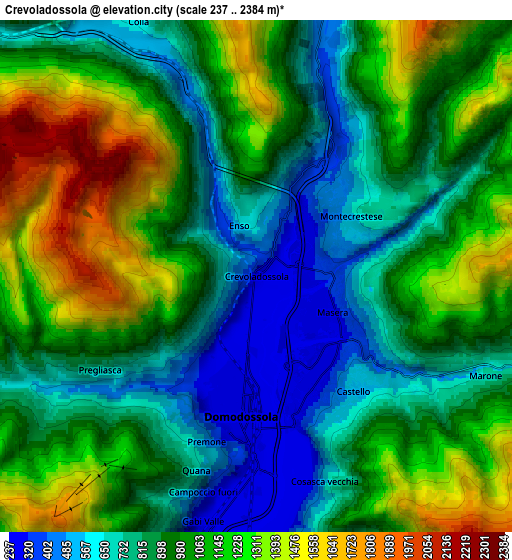 Zoom OUT 2x Crevoladossola, Italy elevation map