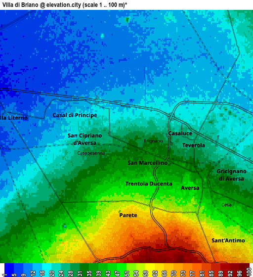 Zoom OUT 2x Villa di Briano, Italy elevation map