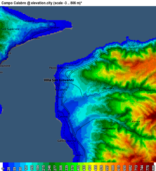 Zoom OUT 2x Campo Calabro, Italy elevation map