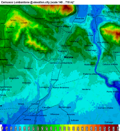 Zoom OUT 2x Cernusco Lombardone, Italy elevation map