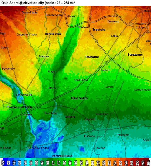 Zoom OUT 2x Osio Sopra, Italy elevation map