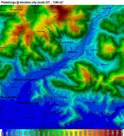 Zoom OUT 2x Pradalunga, Italy elevation map