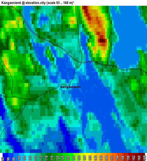 Zoom OUT 2x Kangasniemi, Finland elevation map