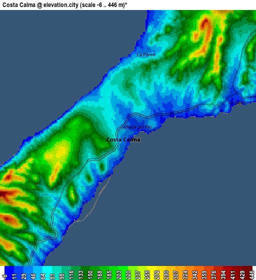 Zoom OUT 2x Costa Calma, Spain elevation map