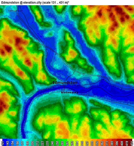 Zoom OUT 2x Edmundston, Canada elevation map