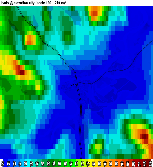 Zoom OUT 2x Ivalo, Finland elevation map