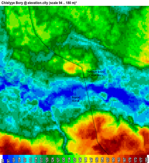 Zoom OUT 2x Chistyye Bory, Russia elevation map