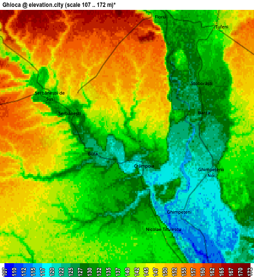 Zoom OUT 2x Ghioca, Romania elevation map