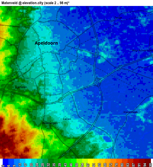 Zoom OUT 2x Matenveld, Netherlands elevation map