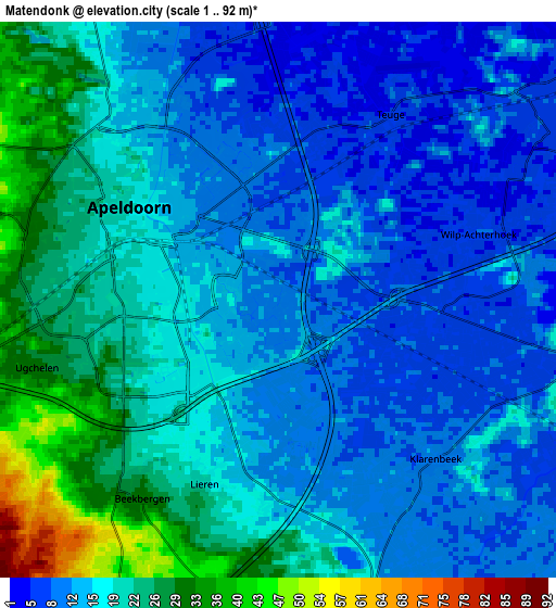 Zoom OUT 2x Matendonk, Netherlands elevation map