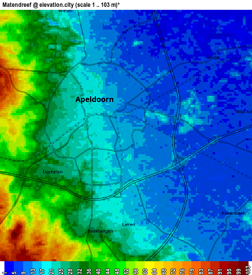 Zoom OUT 2x Matendreef, Netherlands elevation map