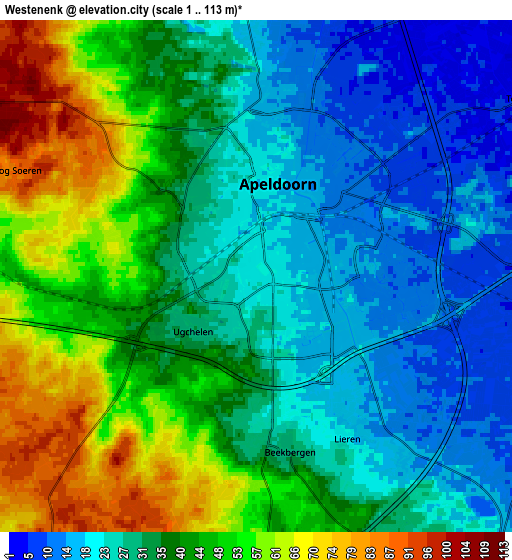 Zoom OUT 2x Westenenk, Netherlands elevation map