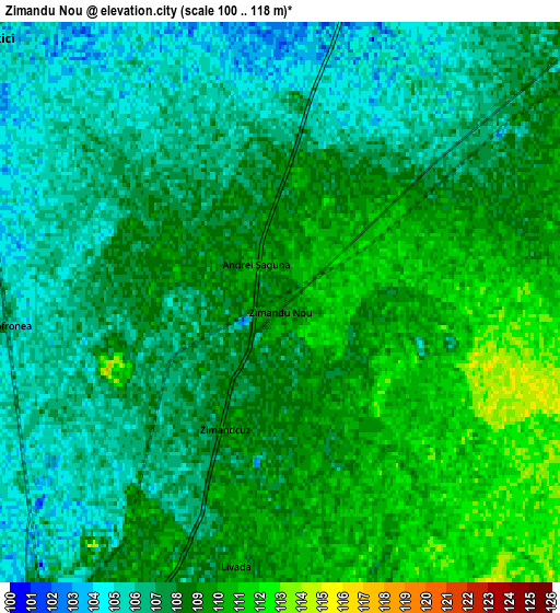 Zoom OUT 2x Zimandu Nou, Romania elevation map